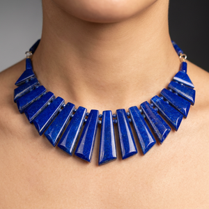 Collar de Piedras Preciosas de Lapislázuli Azul Natural con Corte Elegante, Venta al por Mayor - Product Image 4
