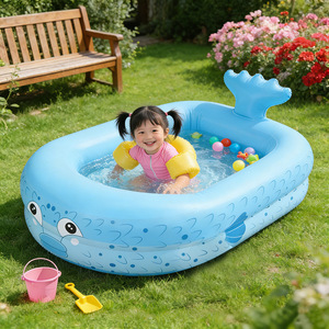 Piscine gonflable pour enfants en forme de baleine de dessin animé, <span class=keywords><strong>baignoire</strong></span> pour <span class=keywords><strong>bébé</strong></span> en PVC, piscine pour jeux aquatiques d'été en plein air pour tout-petits - Product Image 3