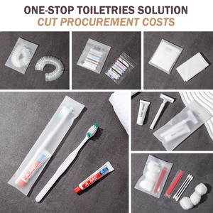 Kit d'articles de toilette jetables pour hôtel, le plus populaire, comprenant un kit de toilette miniature, un kit dentaire doux et des chaussons d'hôtel et de voyage - Product Image 3