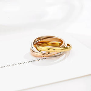 Juego de Anillos de Amor Clásicos de 3 Piezas para Mujer, Regalo de Boda, Compromiso, Fiesta, Joyería de Acero Inoxidable - Product Image 5