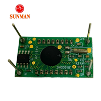 Pantalla LCD de Segmentos Reflectantes con Código de Período de Tiempo Sunman SMS06181-17.0, 6 Dígitos, 4.8~5.2V, Amplio Rango de Temperatura, Personalizable