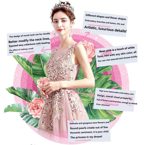 Vestido de Noche Elegante y Discreto para Fiesta, Baile, o Boda, Largo hasta el Suelo, Cuello en V, Sin Mangas, Transparente, Tallas Grandes, con Bordado, para Dama de Honor, Colección 2025 - Product Image 6