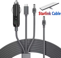 Cable de Alimentación CC 3 en 1 para Starlink Mini, 2M 3M 5M, Impermeable, USB-C, Conector para Encendedor de Cigarrillos, Entrada de Cable Macho CC a Cable de Alimentación CC