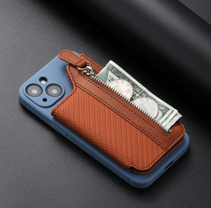 กระเป๋าใส่บัตรแบบซิปอเนกประสงค์สำหรับโทรศัพท์มือถือ ที่ยึดโทรศัพท์ กระเป๋าใส่บัตรแบบกาวติด กระเป๋าใส่บัตรแบบส่วนตัว - Product Image 5