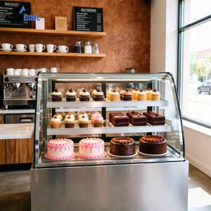 Vetrina Refrigerata Curva di Alta Gamma - Espositore Refrigerato per Alimenti per Caffetterie e Supermercati - Product Image 4