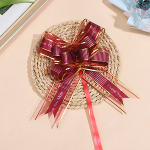 大型圣诞树装饰红色拉丝带蝴蝶结装饰婚礼 - Product Image 4