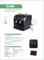 Compteur de billets multi-devises Trieur de billets avec poignée Machine de tri de l'argent avec batterie Trieur de billets avec imprimante intégrée
