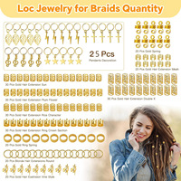 Lot de 275 Bijoux de Cheveux Dorés et Argentés pour Tresses, Anneaux pour Dreadlocks, Perles et Accessoires de Coiffure en Gros