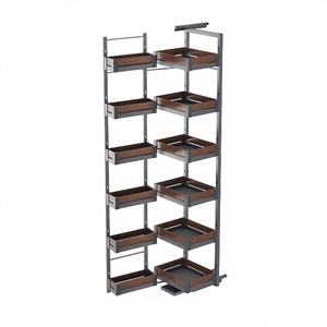 Galaxy Modern Custom High Pantry Wood Grain Aluminum Iron Soft Close Multifunction 6 Shelves Spice Racks <strong>Pull</strong> <strong>Basket</strong> <strong>Kitchen</strong> - Product Image 4