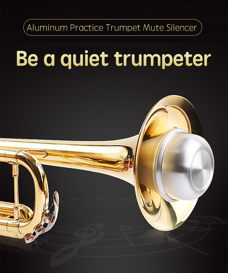 Wholesale Aluminium Alloy Trumpet Mute Wind Instruments Silence Accessories Silver Trumpet Mute