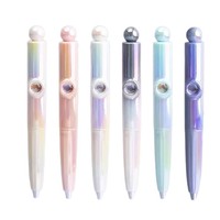 Stylo Gel Rétractable à Paillettes Dégradées Animaux Mignons CS Double Bille Faible Centre de Gravité 0,5 mm Anti-Stress