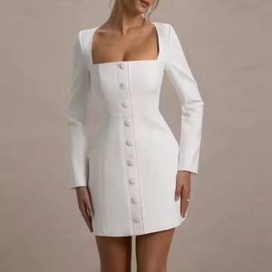 เดรสแฟชั่นวินเทจปี 2025 สไตล์ลำลองหรูหรา เซ็กซี่ ทรงเข้ารูป ผ้าฝ้ายเนื้อดี สำหรับสุภาพสตรี - Product Image 2