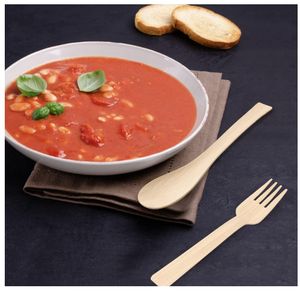 Juego de Cucharas Modernas de Mini-Bambú 100% Biodegradables, Longitud Personalizable, Cubiertos Desechables Ecológicos, Renovables y Naturales, 666 Piezas - Product Image 4