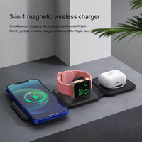 Chargeur sans fil électrique pliable avec aimant 7,5W 5W 3 en 1, protection OTP pour la charge rapide de la montre, chargeur sans fil pour l'extérieur