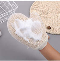 Gants de bain en coton de chanvre biodégradable avec logo personnalisé, exfoliant de douche en jute et coton, éponges et brosses de bain en loofah