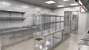 Attrezzatura da <span class=keywords><strong>Cucina</strong></span> Commerciale Personalizzata in Acciaio Inox Resistente con Tavoli da <span class=keywords><strong>Lavoro</strong></span> Integrati, Armadi, Lavelli e Spazi di Stoccaggio - Product Image 5