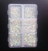 Venta al por mayor de diamantes de imitación de resina de Color neón nuevo brillo plata inferior Flatback motivo vaso zapatos decoración paquete a granel hecho de vidrio