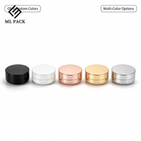 Miroir compact rond vide écologique 75x35mm, capacité 15g, boîtier ABS, doublure PP, noir brillant, cosmétique OEM, vente en gros