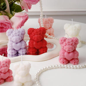 Cadeau de la Saint-Valentin, ours en peluche fantaisie, <span class=keywords><strong>bougie</strong></span> créative, <span class=keywords><strong>bougie</strong></span> parfumée à la cire de soja, parfum d'ambiance pour la maison, <span class=keywords><strong>bougie</strong></span> d'aromathérapie - Product Image 1