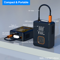 Compresseur d'air portable 4-en-1 2026 avec pompe, 3 batteries 2000mAh, affichage numérique, pour pneus, alimentation DC12V/11.1V, LED