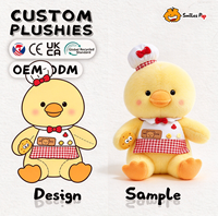 Peluche Canard de la Série Animaux du Chef, Certifiée Sûre, en Tissu Recyclé, Super Douce et Moelleuse, Cadeau Promotionnel, Vente Chaude