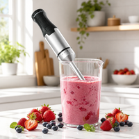 Mixeur Plongeant Électrique Portable en Acier Inoxydable 1600W pour Lait et Aliments, Mixeur Plongeant Domestique pour Purée et Sauces