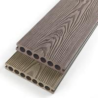 Revêtement de terrasse composite co-extrudé WPC OEM, résistant à l'eau, à grain de bois creux, pose facile par clipsage, pour extérieur