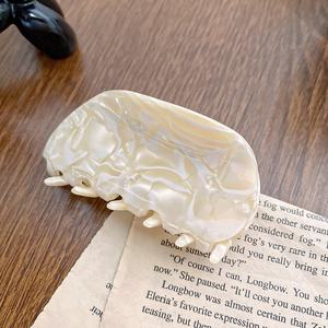 Pinzas para el Cabello de Acetato Ecológicas, Duraderas y de Alta Calidad para Mujer, Accesorios para el Cabello de Uso Diario, Pinza Francesa con Diseño de Tortuga y Mármol - Product Image 4