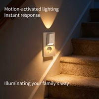 Veilleuse à détecteur de mouvement, lampe LED à détection automatique, lumière de chevet à détection de corps humain pour chambre à coucher, armoire, placard