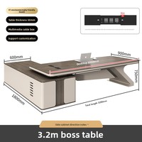 Bureau de direction de luxe combiné, table de bureau moderne pour directeur/chef/président, table de patron simple