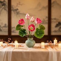 Tige de fleur de lotus artificielle rose, arrangement floral de lotus artificiel, décoration de mariage, décoration de la maison, bouquet de fleurs, vente en gros