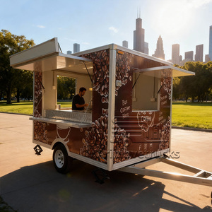 <span class=keywords><strong>Mini</strong></span> remorque mobile de camion de nourriture de milk-shakes de limonade de thé de Boba de café personnalisé bon marché mobile avec la <span class=keywords><strong>terrasse</strong></span> d'éviers de réfrigérateur - Product Image 1