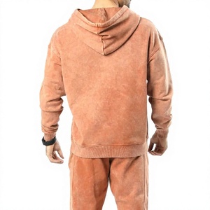 Survêtement à capuche pour homme, couleur unie, décontracté, coupe régulière, respirant, coton, cordon de serrage, poches latérales, léger, hiver - Product Image 5