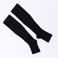 Chaussettes de compression à bout ouvert 15-20Mmhg pour hommes en surpoids femmes large grande taille équipage avec fermeture éclair orthopédique pour la saison de printemps