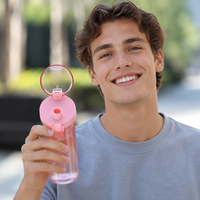 Bouteille d'eau portable Aiyinmei style Instagram en PP, mignonne et créative, unisexe, pour adultes et étudiants, avec couvercle à ressort et verrouillage sécurisé