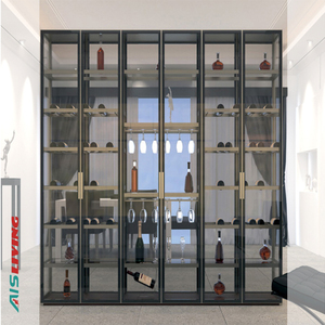 Stylish Modern New Design Aluminum Glass Door Wardrobe Closet Metal Glass Wardrobe Cabinet <strong>Wardrope</strong> Bedroom Wardrobes Baby - Product Image 3