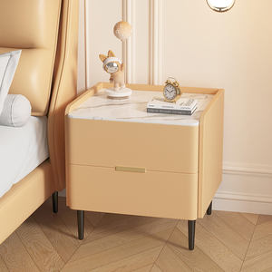 Grosir furnitur kamar tidur Modern Slate Top meja samping tempat tidur kayu Solid berdiri <span class=keywords><strong>2</strong></span> laci meja samping tempat tidur - Product Image 2