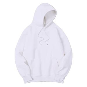 Customized <b>Men's</b> <b>White</b> Hooded <b>Sweatshirt</b> Polyester/Cotton French Terry Casual Regular Fit Solid Color Autumn Windproof Custom - Product Image 3