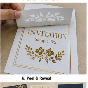 Rouleau de film réactif pour toner d'imprimante laser pour plastifieuse, invitations DIY, certificats, finition brillante ou mate, or ou argent - Product Image 6