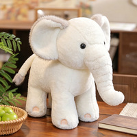 Boneka Gajah Empuk Bahan Plush, Bantal Hewan Lucu untuk Anak, Grosir, Cocok untuk Mesin Cakar dan Mesin Koin Arcade, Ukuran Besar