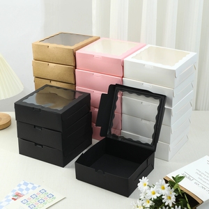 Caja de Regalo con Ventana Transparente para Recuerdos de Fiesta de Cumpleaños, Empaque de Cupcakes y Galletas, Caja de Recuerdos de Boda, Porta Dulces para San Valentín - Product Image 4