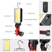 Nouvelle lampe LED portable à suspension magnétique, rechargeable par USB, pour atelier, hôtel, camping extérieur, à pression manuelle, IP20
