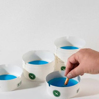 Biologisch Abbaubarer Tragbarer Runder Papier-Aschenbecher mit Gel, Auslaufsicher und Rauchfrei, für Auto, Camping & Zuhause