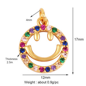 Ciondolo con Espressione Facciale Felice e Piangente, Emoticon d'Amore 'Chiamami', in Colore Oro, Accessori per Creazione di Gioielli, Collane e Bracciali L92 - Product Image 5