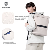 Tas Ransel Bisnis Kingsons Roll Top 13.5L 600D Poliester PU Tahan Air Cocok untuk Notebook 14 Inci Tas Harian untuk Perjalanan