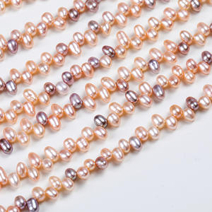 Perles de riz d'eau douce naturelles en forme de bouton, style antique, faites à la main, pour la confection de coiffures, vente en gros, 37 trous, perles de riz d'eau douce dispersées - Product Image 1