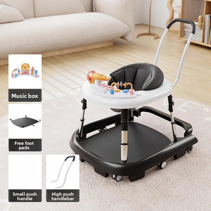 Trotteur multifonctionnel avec cadre en plastique anti-renversement pour bébés de 5 à 18 mois Poussette pour enfants Anti-O-Leg pour s'asseoir - Product Image 5