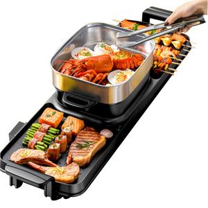 Multi-Function 2in1 Bbq <strong>Grill</strong> <strong>Pan</strong> Korean Non-Sticking Electric BBQ Griller and Hot Pot - Product Image 1