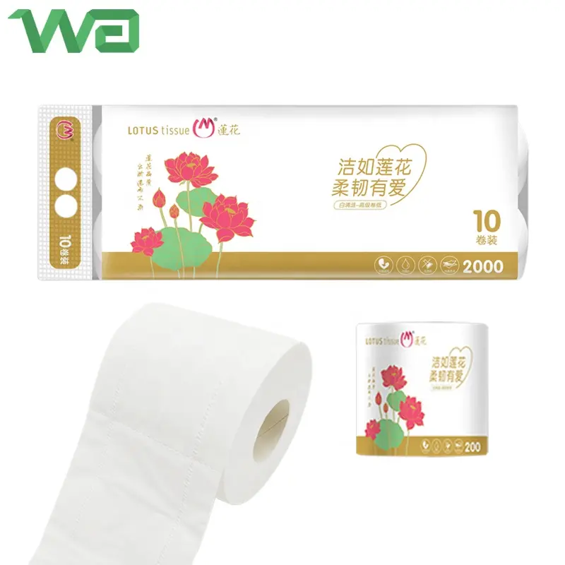 Papel higiénico blanco de 3 capas, rollos de papel para la familia, para Baño