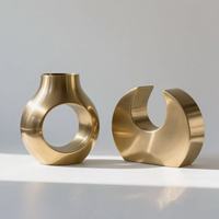 Ornements métalliques modernes de luxe sur mesure, art abstrait, bureau, décoration d'intérieur unique et créative en acier inoxydable, pièces d'art en laiton